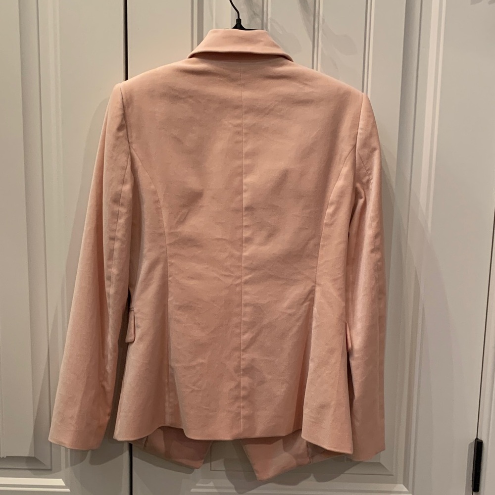 NWT White House Black Market Blush Velvet Holiday Double-Breasted Blazer 0 - Picture 8 of 11
